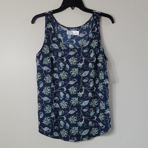 NEW Time And Tru Navy Blue Paisley Tank M